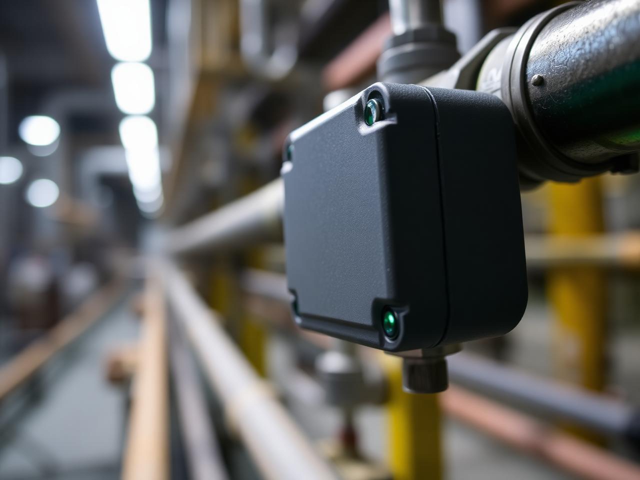 Wireless sensor node mounted on industrial pipework